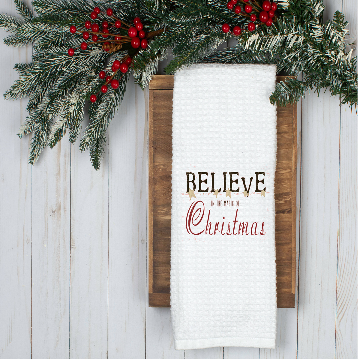 The Magic of Christmas Waffle Weave Microfiber Kitchen Towel