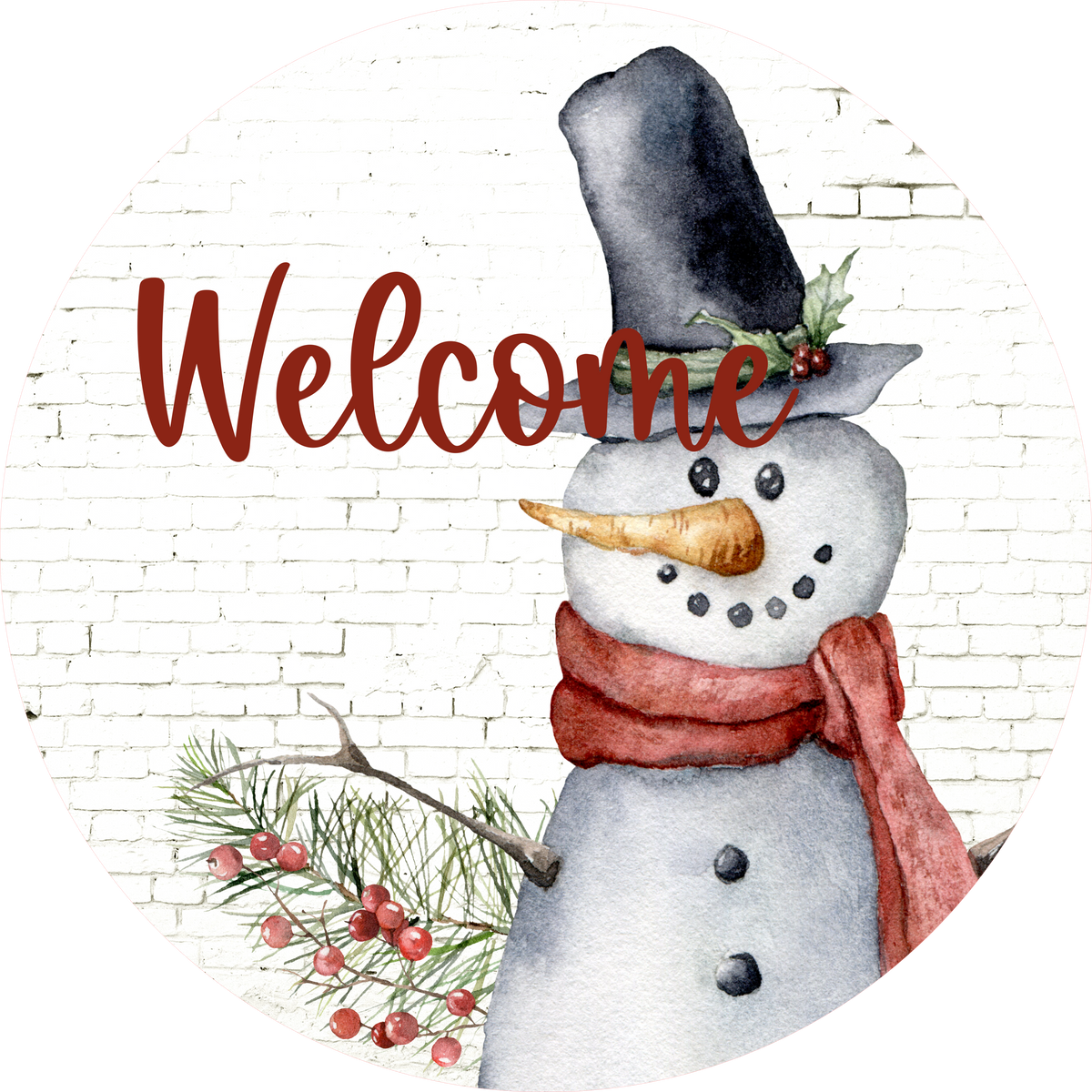 Snowman Sign Welcome Sign Holiday Sign Whimsical Design Wreath Cen Dor Designs 