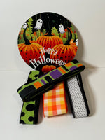 #680  Halloween Sign and Ribbon Bundle