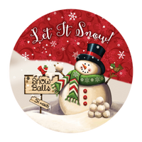 #8 Let It Snow Sign, Snowman Sign, Holiday Sign, Wreath Center, Wreath Attachment