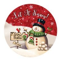 C054 Let it Snow Metal Sign, Wreath Sign, Wreath Center, Wreath Attachment
