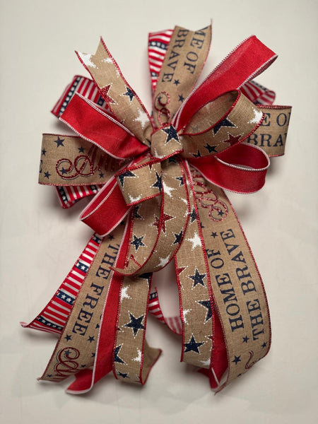#916 Patriotic Bow, Lantern Bow, Wreath Bow