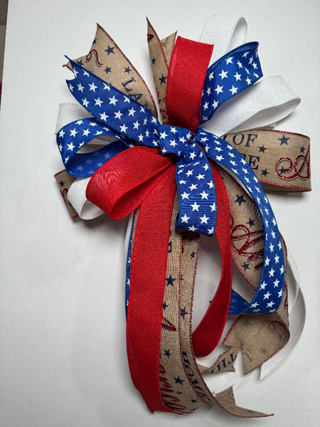 #917 Patriotic Bow, Lantern Bow, Wreath Bow