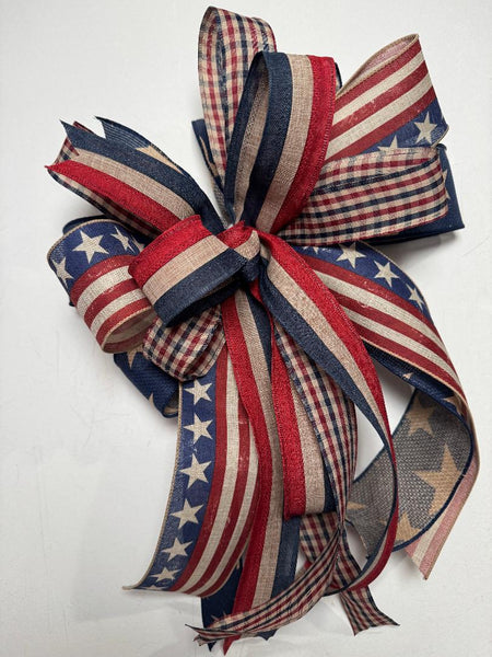 #918 Patriotic Bow, Lantern Bow, Wreath Bow
