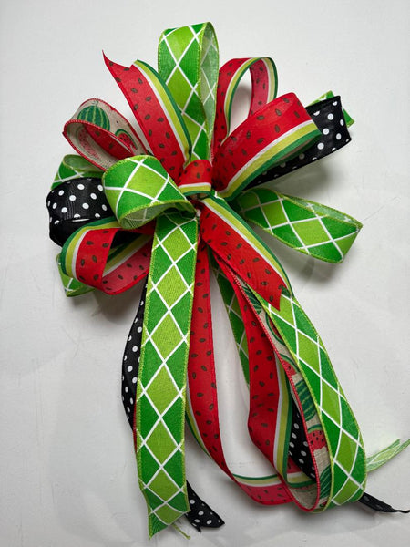#919 Watermelon Bow, Lantern Bow, Wreath Bow, Home Décor