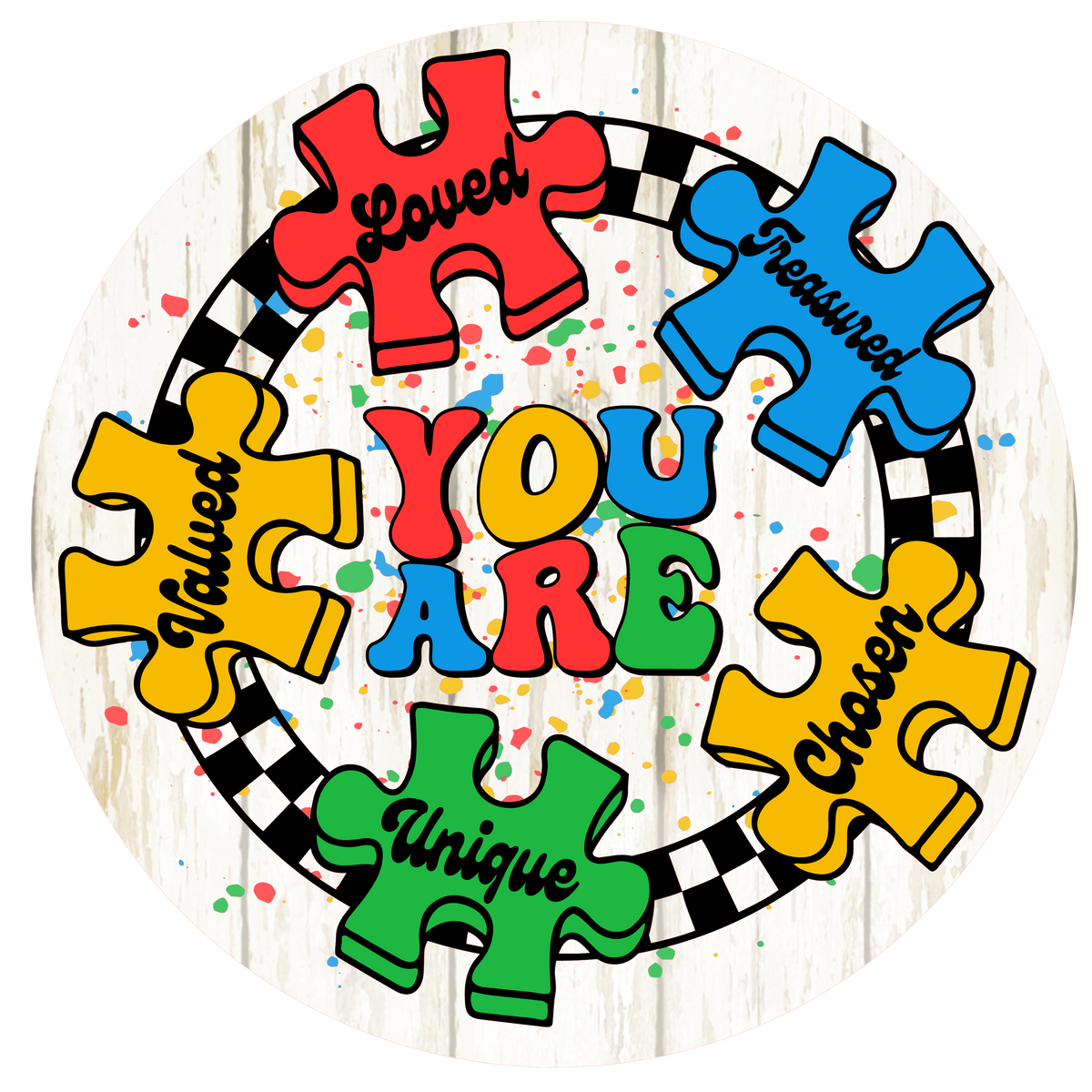 Autism Sign, Wreath Center, Wreath Attachment – Dor Designs