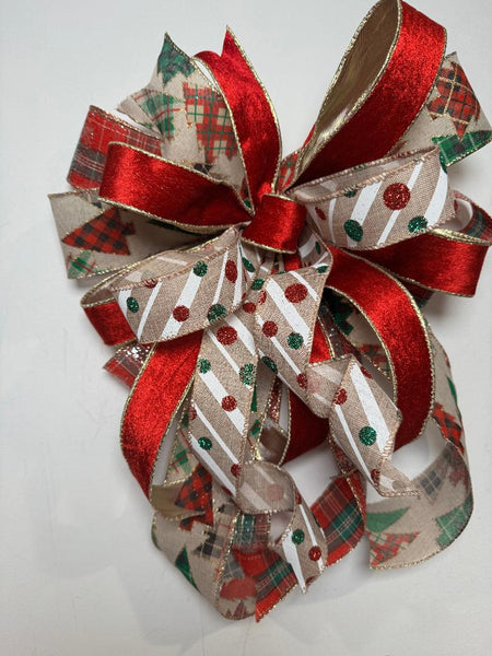 #1042 Holiday Bow, Lantern Bow, Wreath Bow