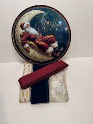 #812 Santa Sign and Ribbon Bundle,  Holiday Sign, Holiday Ribbon