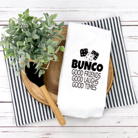 Bunco Tea Towel, Good Friends Whimsical Tea Towel, Kitchen Décor, Hostess Gift