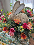 Spring Centerpiece, Easter Centerpiece, Garden Bunny, Home Decor