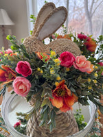 Spring Centerpiece, Easter Centerpiece, Garden Bunny, Home Decor