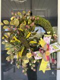 Moss Butterfly Wreath – Summer Garden Door Decor