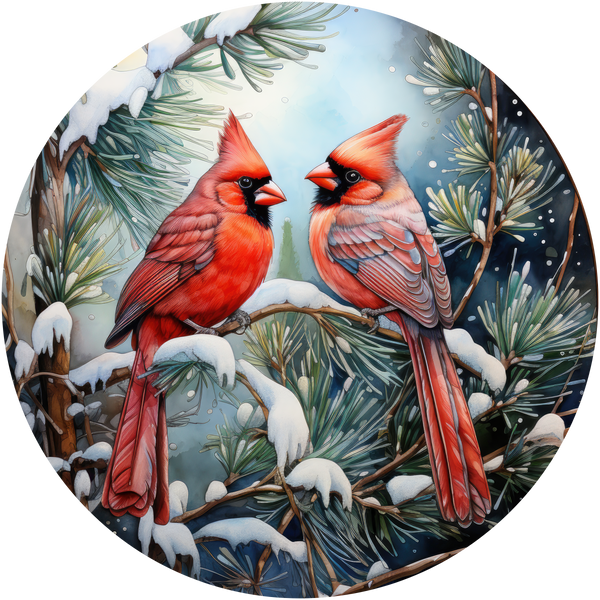 C029  Cardinal Sign, Holiday Sign, Wreath Center, Wreath Attachment