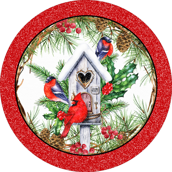 C105 Christmas Cardinal Sign, Wreath Sign, Wreath Supplies, Wreath Center