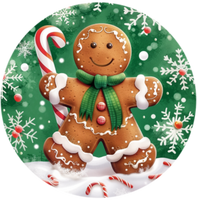 C108 Gingerbread Sign, Holiday Sign, Wreath Center, Wreath Attachment