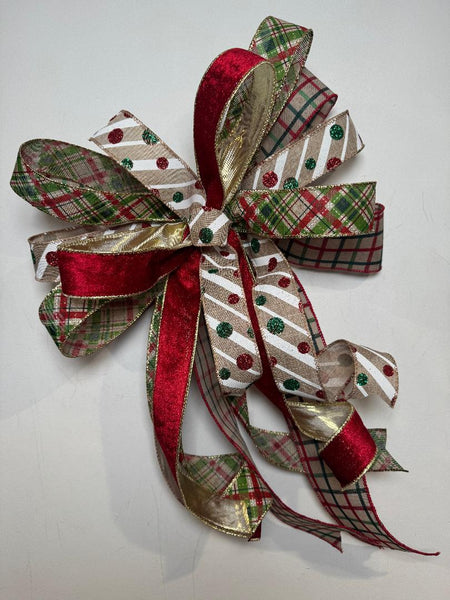 #1035 Holiday Bow, Lantern Bow, Wreath Bow