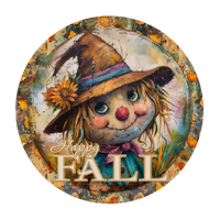 F034 Scarecrow Sign, Fall Sign, Metal Sign, Wreath Sign