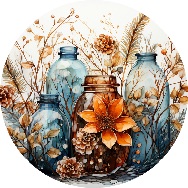 Fall Sign,  Metal Sign, Wreath Sign, Wreath Center