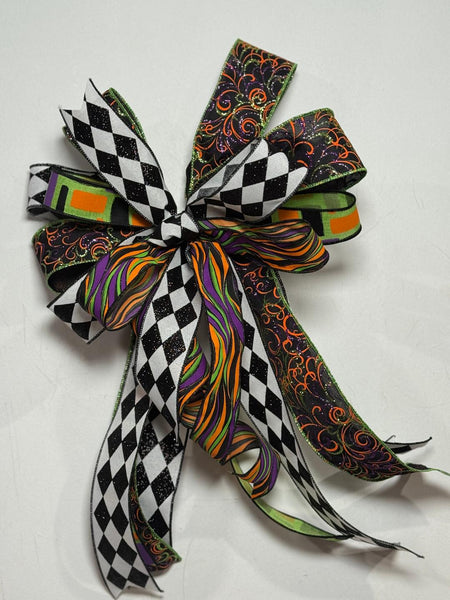 #1010 Halloween Bow, Lantern Bow, Wreath Bow