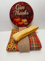 #786  Thanksgiving Sign and Ribbon Bundle, Wreath Center