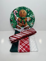 #798 Holiday Gingerbread Sign and Ribbon Bundle,  Holiday Sign, Holiday Ribbon