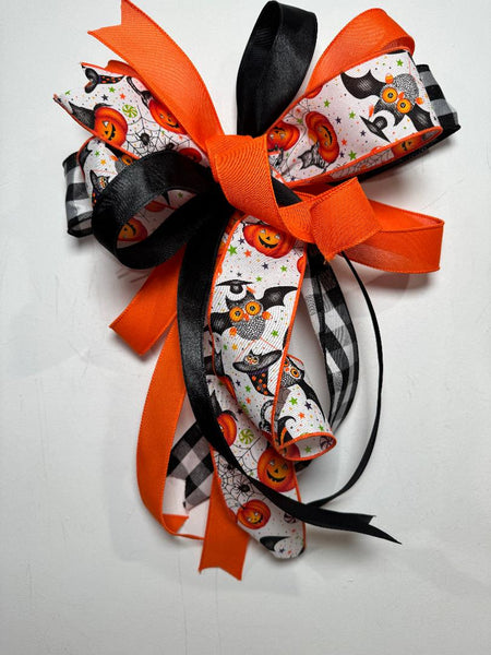 #1017 Halloween Bow, Lantern Bow, Wreath Bow