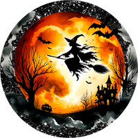 H040 Halloween Sign,  Metal Sign, Wreath Sign, Wreath Center