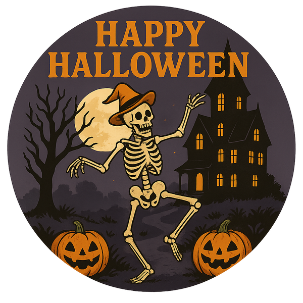 H117 Halloween Sign,  Metal Sign, Wreath Sign, Wreath Center