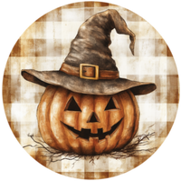 H124 Rustic Jack' O Lantern.  Halloween Sign, Metal Sign, Wreath Sign