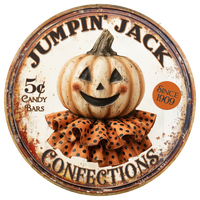 H125 Jumpin Jack, Halloween Sign, Metal Sign, Wreath Sign
