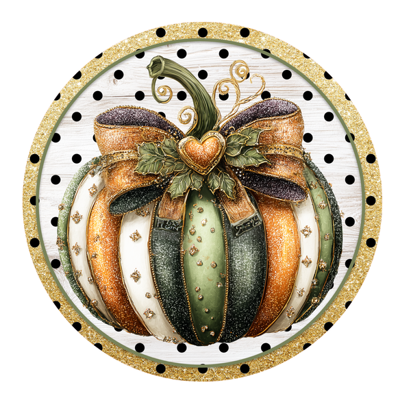 H127 Dazzle Pumpkin Sign,  Fall Sign, Halloween Sign, Metal Sign, Wreath Sign