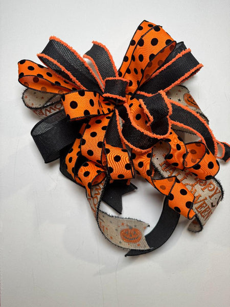 #1033 Halloween Bow, Lantern Bow, Wreath Bow