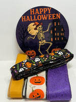 #787  Halloween Sign and Ribbon Bundle, Wreath Center