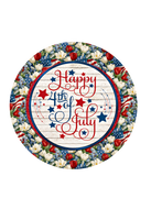 Happy 4th of July Sign,  Patriotic Sign, Wreath Center, Wreath Attachment