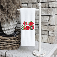 Hello Summer Design, Summer Tea Towel, Summer Kitchen Décor, Hostess Gift
