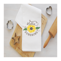 Hello Sunshine Tea Towel,  Summer Kitchen Décor, Summer Hostess Gift