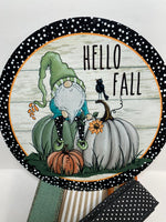 #554 Hello Fall Sign and Ribbon Bundle, Wreath Center