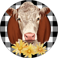 Cow Sign, Wreath Attachment, Wreath Sign