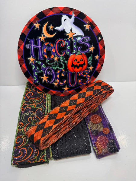 #803 Halloween Sign and Ribbon Bundle,  Halloween Sign, Halloween Ribbon