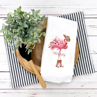 Howdy Flamingo Tea Towel, Spring Summer Tea Towel, Spring Summer Kitchen Décor, Hostess Gift