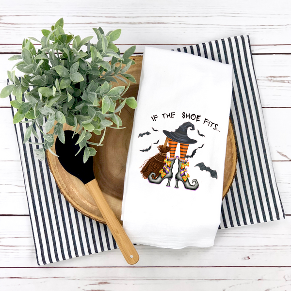 If The Shoe Fits Tea Towel, Halloween Tea Towel, Halloween Kitchen Décor, Halloween Party Décor