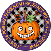 Spooks Galore Sign,  Happy Halloween Sign, Jack O Lantern Sign, Wreath Sign, Wreath Center, Wreath Attachment