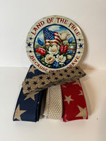 #645 Patriotic Sign and  Ribbon Bundle, Land Of The Free sign