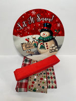 #561 Let It Snow Sign and Ribbon Bundle, Holiday Design, Wreath Center