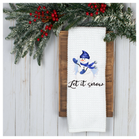 Let It Snow Tea Towel, Holiday Tea Towel, Christmas Kitchen Décor, Christmas Party Décor, Hostess Holiday Gift