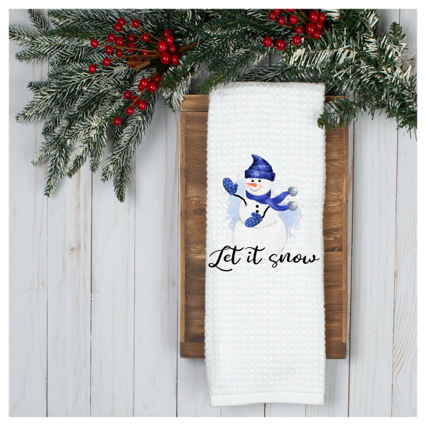 Let It Snow Tea Towel, Holiday Tea Towel, Christmas Kitchen Décor, Christmas Party Décor, Hostess Holiday Gift