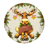 #21 Moose Sign, Winter Sign, Wreath Center, Wreath Attachment