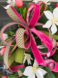 Spring / Mother’s Day Moss Wreath – Elegant Floral Door Decor