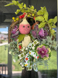 Garden Wreath, Summer-Fall Design, Radish Attachment, Front Door Decor