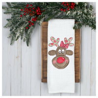 Reindeer Tea Towel, Holiday Tea Towel, Christmas Kitchen Décor, Christmas Party Décor, Hostess Holiday Gift